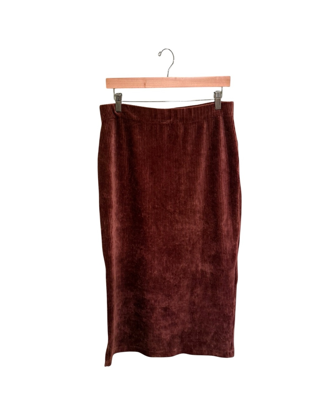 We The Free Corduroy Pencil Skirt in Dark Rust (lots of stretch) - Size Large